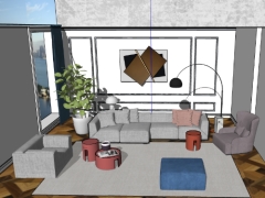 [Model Sketchup] nội thất phòng khách